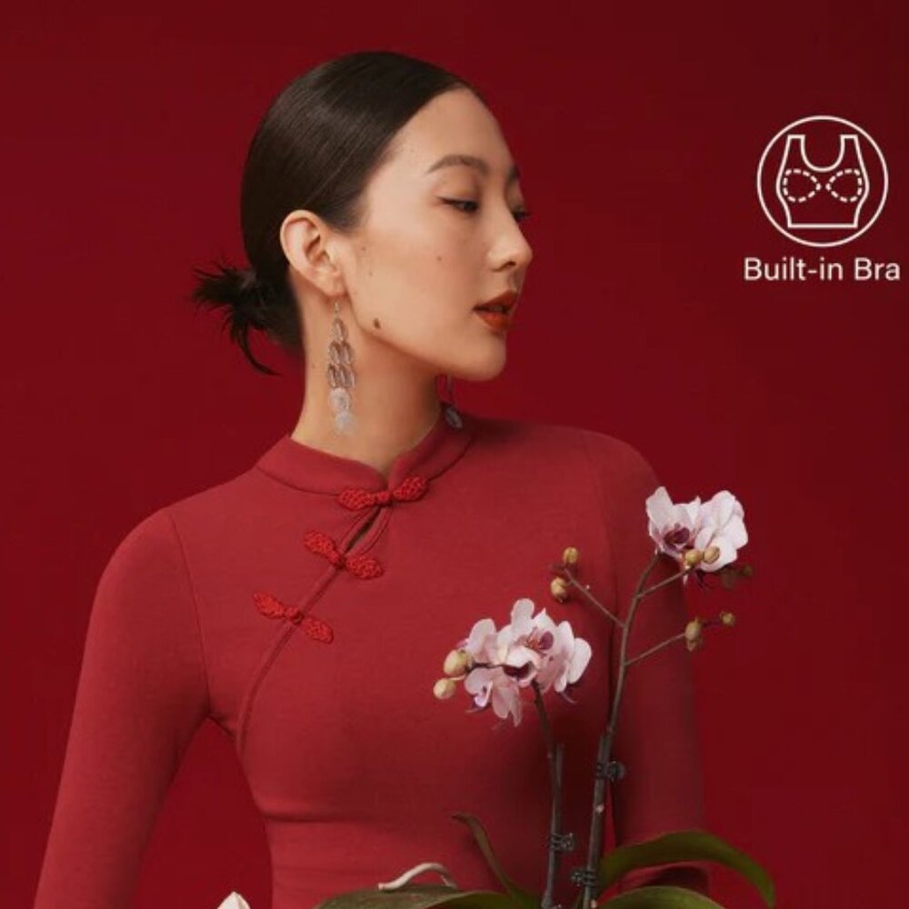 OGL Red Women's Top with Built-in Bra